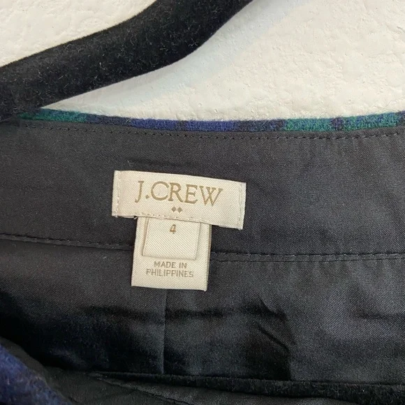 J crew plaid green and blue wool wrap skirt size 4 - Picture 2 of 3
